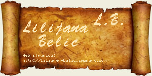 Lilijana Belić vizit kartica